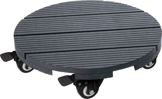 Runder Pflanzenroller aus WPC in Anthrazit Geriffelt mit Durchmesser: 80 cm - Bild 1