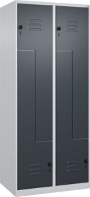 C+P Z-Spind Classic PLUS Spind mit 4 Fächern, Grau und Anthrazit, B/T/H: 80 x 50 x 185 cm - Bild 1