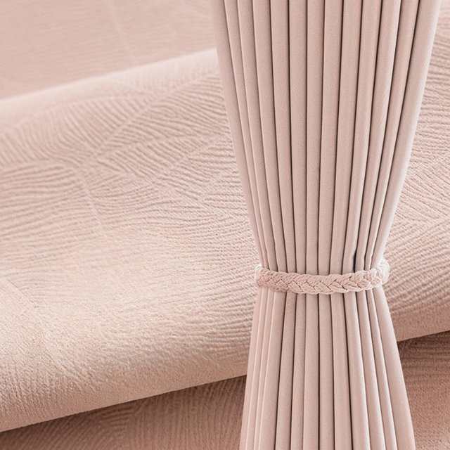 CENTURyMiG Lichtblockierende Vorhänge mit Blattstruktur und floralem Design, Beige und Pink, 1 Stück - Bild 1