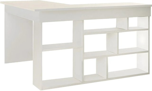 Vente-unique Eckschreibtisch Lileul Weiß Breite: 129 cm - Bild 1