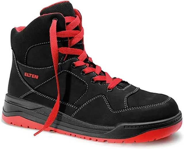 Elten Sicherheitsschnürstiefel Maverick S3 ESD aus Nubukleder in Black-Red, Größe 41 - Bild 1