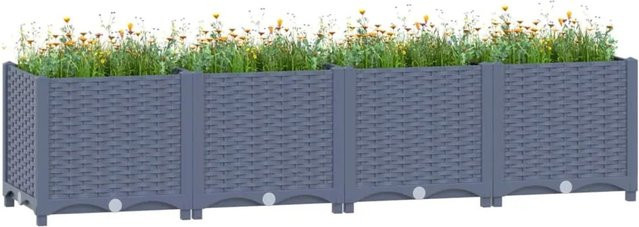 furnicato Hochbeet aus Polypropylen in Blau, B/T/H: 160 x 40 x 38 cm - Bild 1