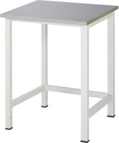 Rau Werktisch 900-1 in Grau mit Edelstahlplatte und Holzoberfläche, B: 75 cm, T: 80 cm, H: 82,5 cm - Bild 1