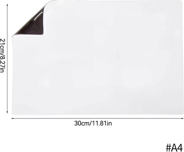 Selbstklebende magnetische Whiteboard-Folie in Weiß für A3 und A4, abwischbares Whiteboard-Set inklusive Markern für Büro und Schreibtisch - Bild 1