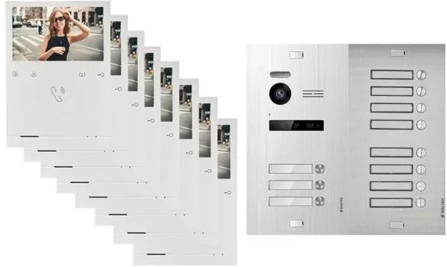Balter Evo Quick Video Türsprechanlage für 11 Familienhäuser mit 11x 4,3 Zoll Monitoren in Silber - Bild 1