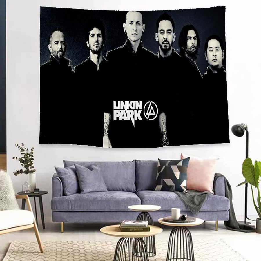 Linkin Park Hippie Wandbehang aus Polyester für Wohnzimmer und Wohnheim, Breite: 74 cm, Höhe: 94 cm - Bild 1