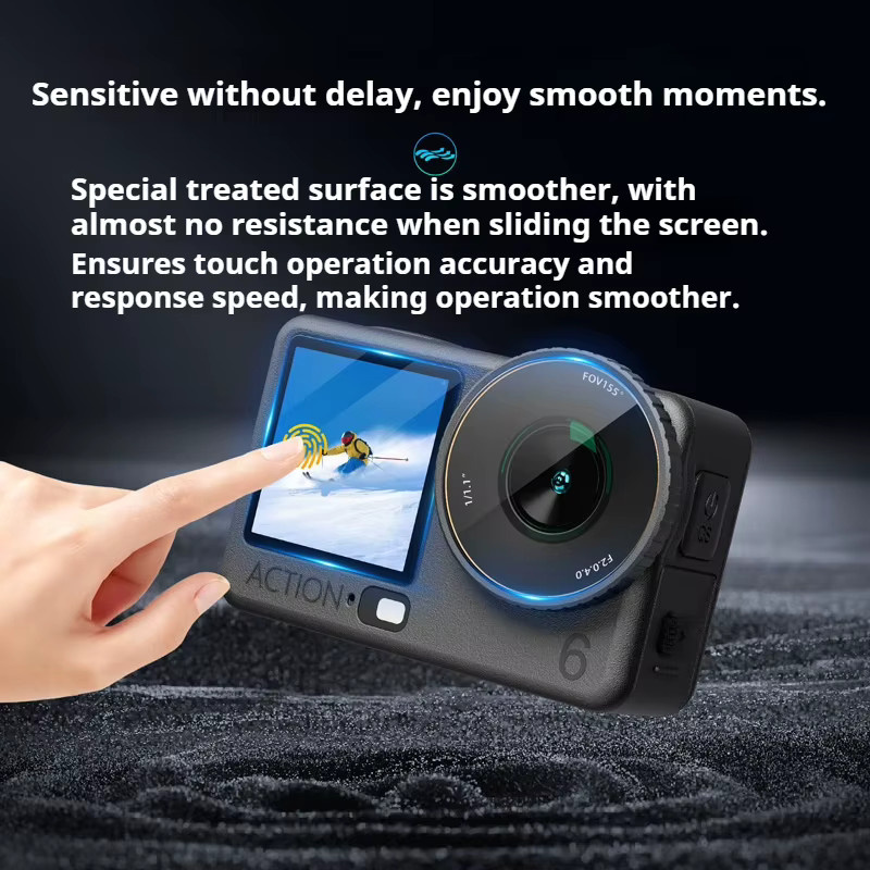 DJI Osmo Action 6 Displayschutzfolie und Linsenschutz aus gehärtetem Glas, transparent - Bild 3