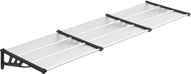 vidaXL Türvordach aus Polycarbonat in Schwarz und Transparent, B: 297,5 cm, H: 90 cm - Bild 1