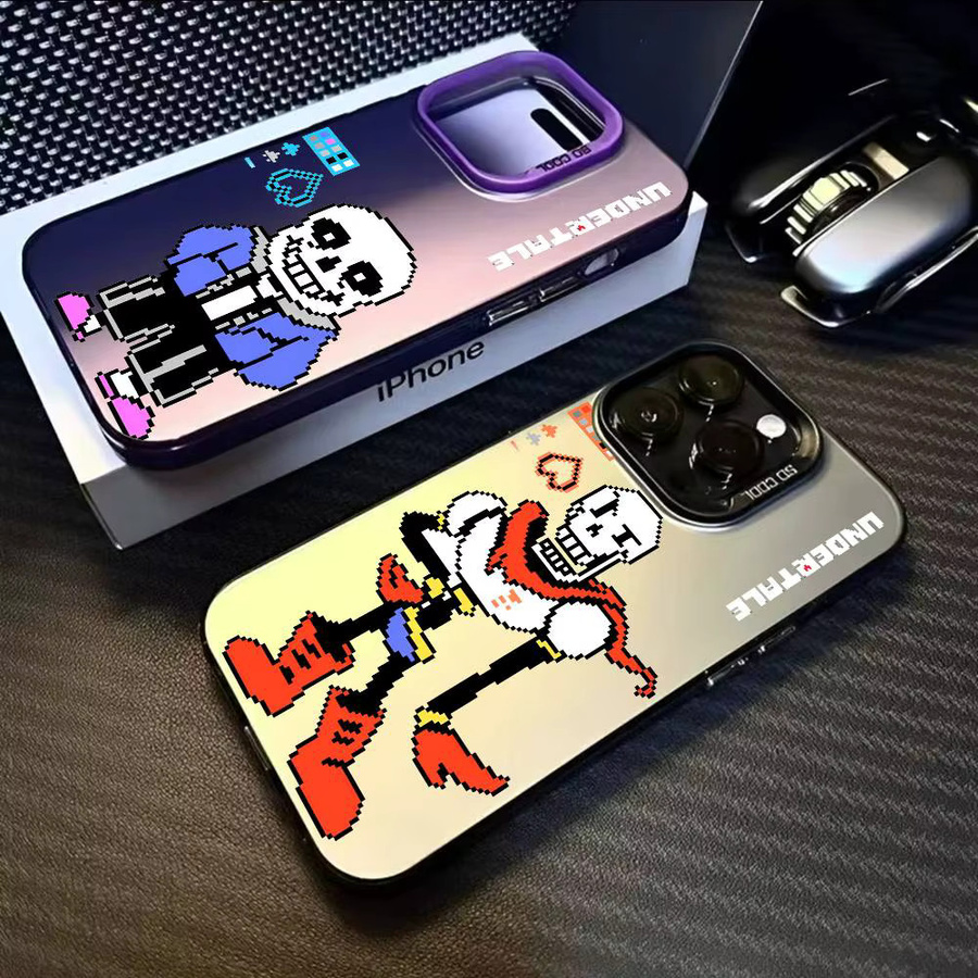 Aurora Funda Handyhülle im Undertale Design für Apple iPhone 17, 16, 15, 14, 13, 12, 11 (Pro Max kompatibel), mehrfarbig, matt mit Laser-Effekt und metallischem Look - Bild 3