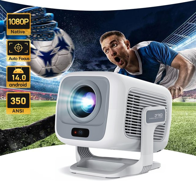 LynCast X3AQ Beamer Full HD Heimkino Projektor mit Android 11, 350 ANSI, Wifi6 und Bluetooth 5.4 in Weiß - Bild 1