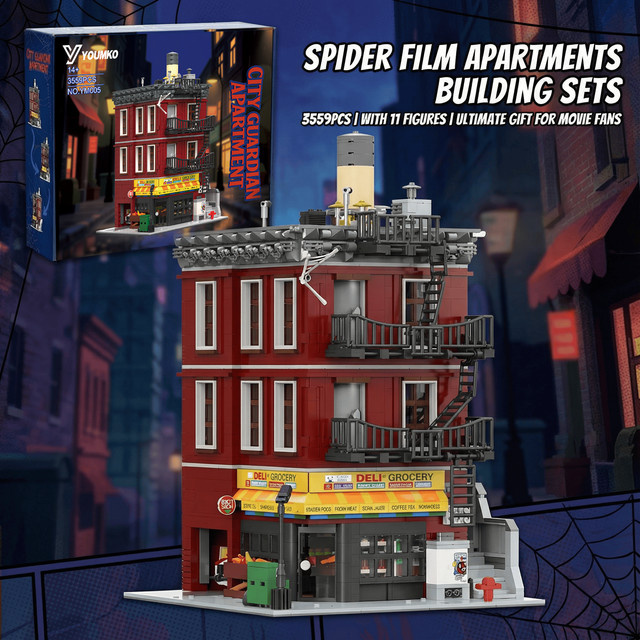 Spider Deli Apartment-Bausteine, modulares Montagemodell-Set, 3559 Teile, ab 14 Jahre - Bild 1