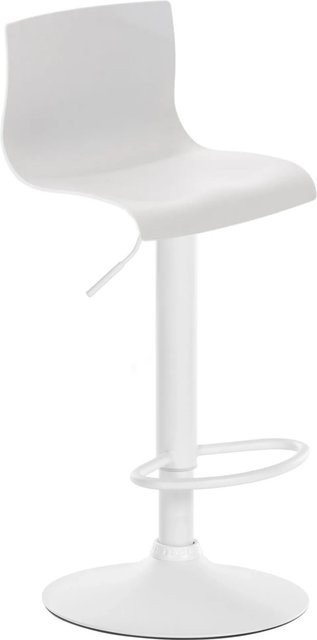 DELUKE Barhocker PESAN Barstuhl in Weiß, höhenverstellbar, drehbar mit Lehne aus Kunststoff und Metall, B/T/H: 39 x 36 x 84 cm - Bild 1