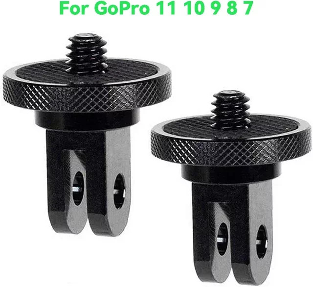 360 Grad drehbarer 1/4 Zoll Schraubstativadapter in Schwarz für GoPro und Insta360 Kamerazubehör - Bild 1