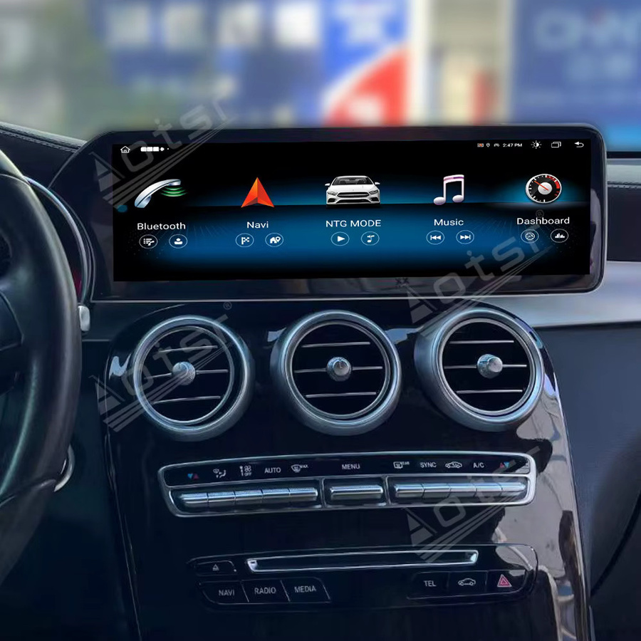 Aotsr Android CarPlay Multimedia-Player mit 14,9 Zoll Touchscreen und GPS für Mercedes Benz GLC C-Klasse W205 2015-2018, Schwarz - Bild 2