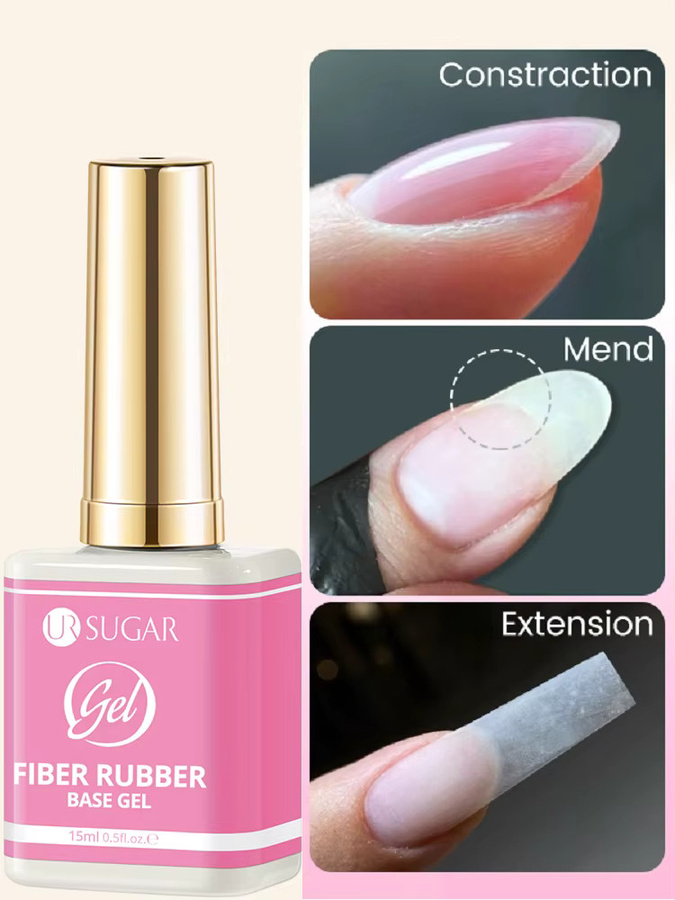 UR SUGAR Fiber Rubber Base Gel, 15 ml, transparent - Bild 4