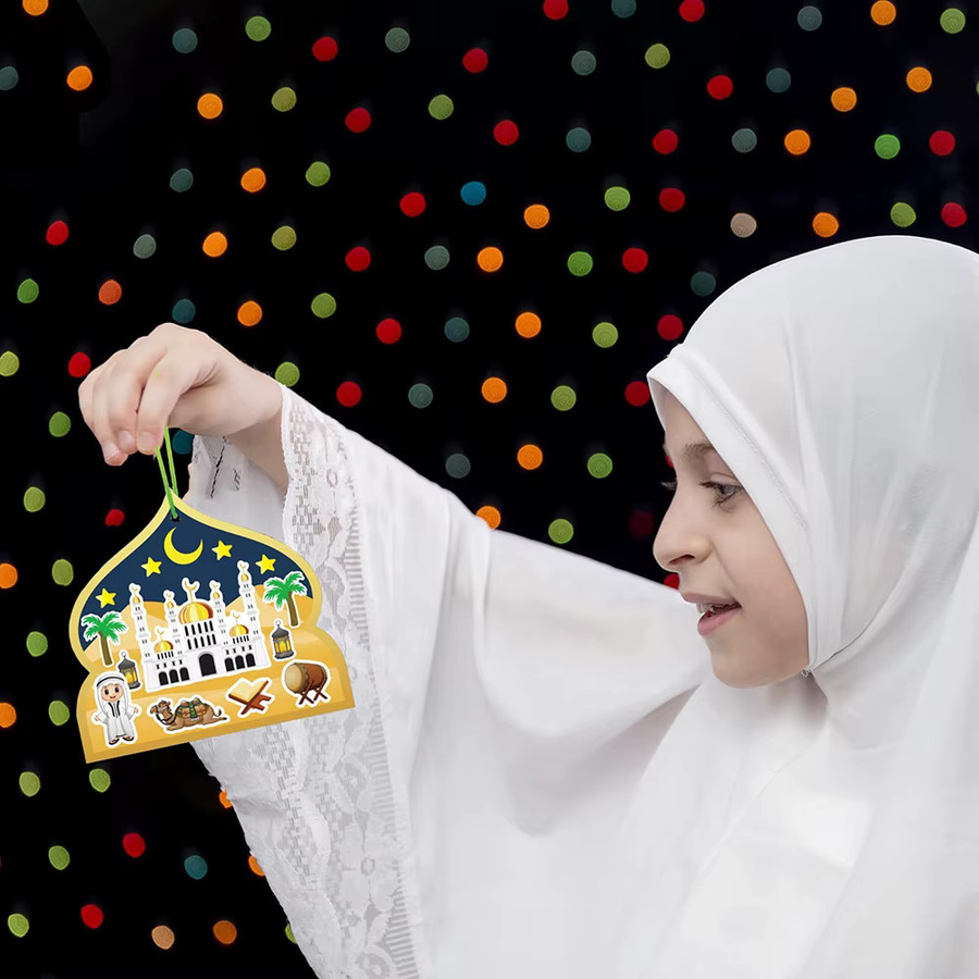 36-teiliges Cartoon Islamische Aufkleber Set für Ramadan Kareem mit Halbmond-Motiven in Mehrfarbig, Bastelset für Moschee-Partys und Geschenkanhänger aus Papier - Bild 4