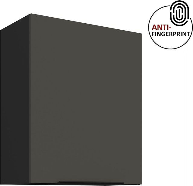 Küchen Hängeschrank ARIA in Anthrazit Matt mit Anti-Fingerprint-Beschichtung, Breite: 60 cm, Höhe: 72 cm - Bild 1