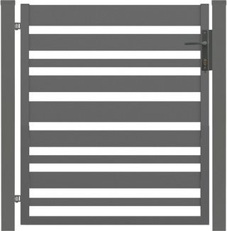 Einzeltor Sia 100 von Polbram Steel Group inkl. Pfosten, anthrazit grau, verzinkt, B x H: 90 x 100 cm - Bild 1