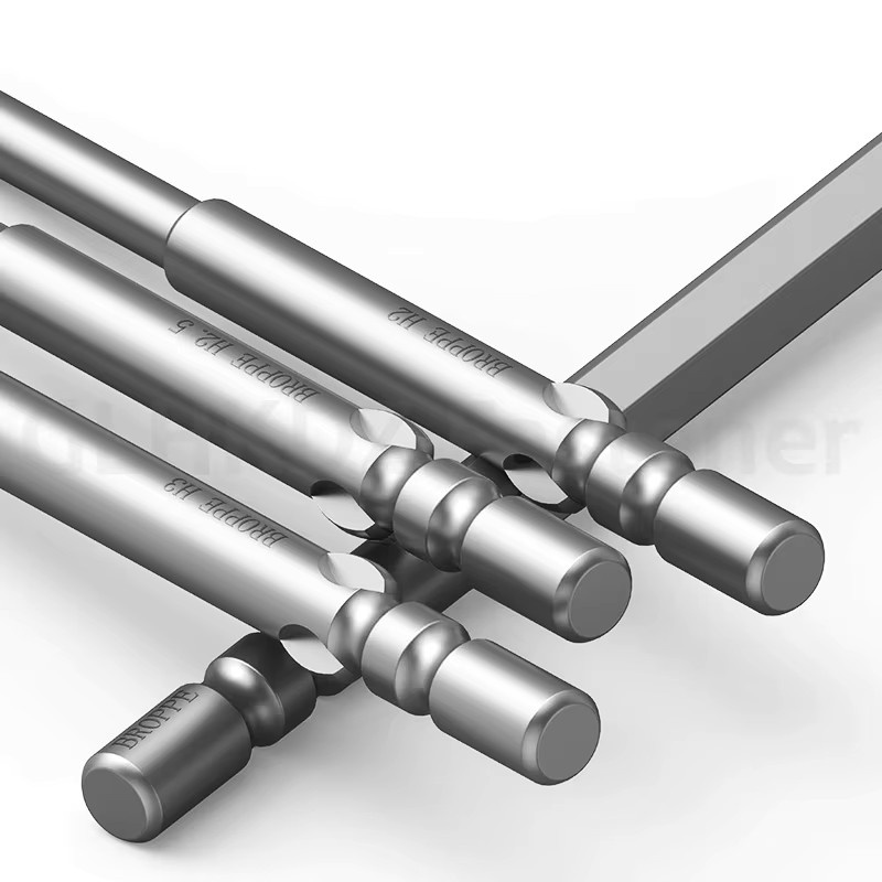 GooBetter Elektro-Sechskant-Schraubendreher-Bit-Set in Silber mit 800 magnetischen Inbus-Bits, 4 mm Rundschaft, H1,5 bis H4 - Bild 3