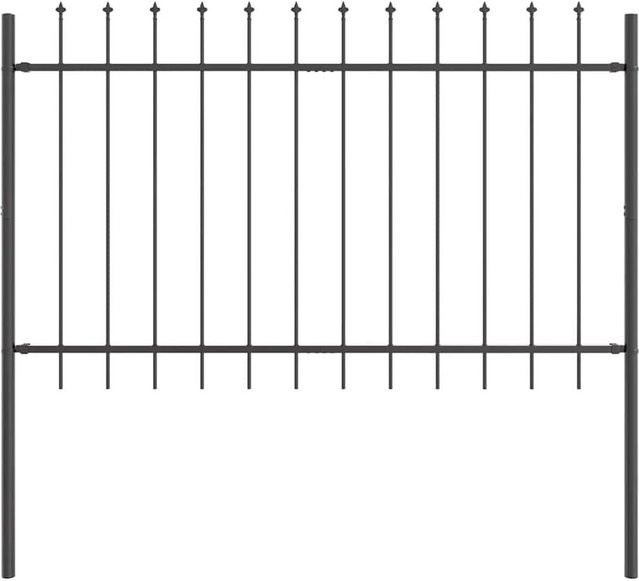 vidaXL Gartenzaun aus pulverbeschichtetem Stahl in Grau, B/H: 11,9 x 1 m - Bild 1