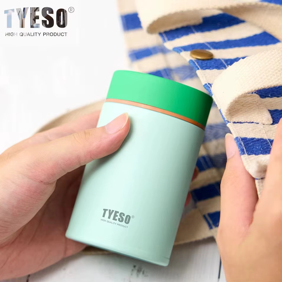 Tyeso Frühstücksbecher mit Deckel aus Edelstahl in Pink, Thermobehälter und Lunchbox als tragbarer Tumbler - Bild 2