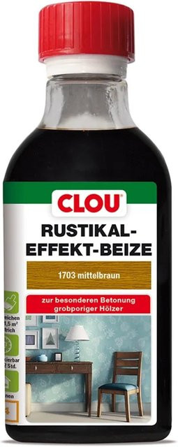 Clou Rustikaleffekt-Beize für Holz in Mittelbraun, 250 ml - Bild 1