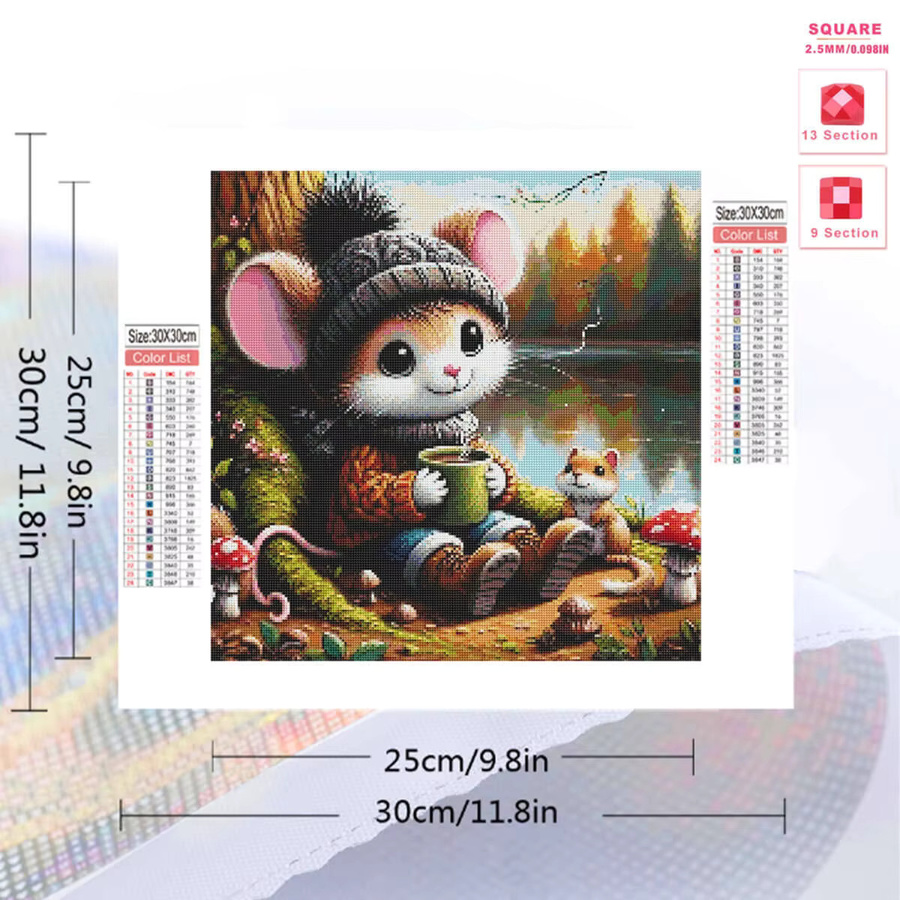 Evershine Diamond Painting Set Eichhörnchen Motiv als Mosaik Wandkunst in Mehrfarbig, B/T/H: 20 x 20 x 20 cm - Bild 2
