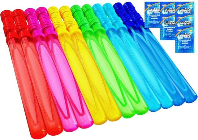 JOYFY Seifenblasenstäbe, 12-teiliges Set, mit Seifenblasen-Nachfüllösung - Bild 1