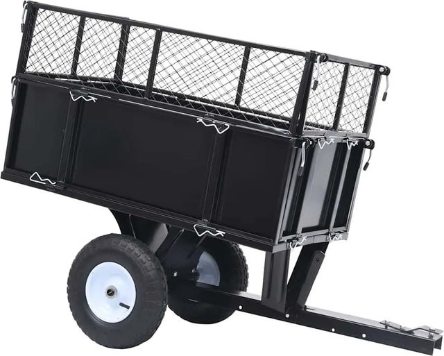 vidaXL Kippanhänger für Rasenmäher mit 150 kg Traglast, Modell 92449 - Bild 1