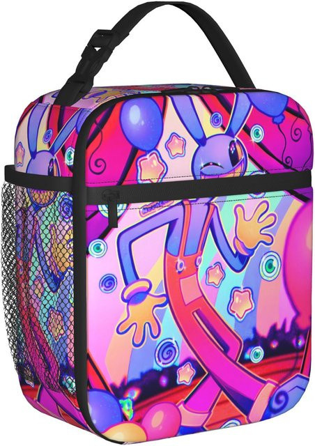 Fancy Style Studio Jax Cartoon Digitals Zirkus Thermische Lunchtasche, Wasserdichte und tragbare Kühltasche für Damen, Mehrfarbig - Bild 1