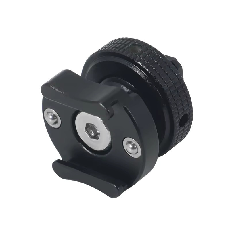 FEICHAO 360 Grad drehbarer Kaltschuh Montageadapter aus Aluminium in Schwarz für Rode und DJI Mikrofone sowie LED-Lichter und Kamerakäfige - Bild 2