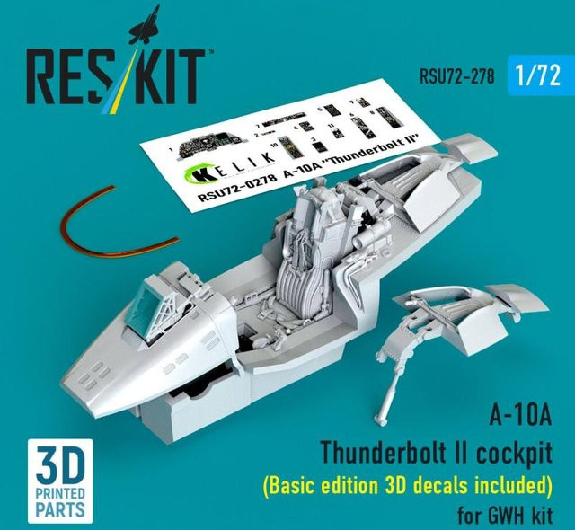 Great Wall Hobby A-10A Thunderbolt II Cockpit, 3D Printed, Basic edition 3D decals included - Bild 1