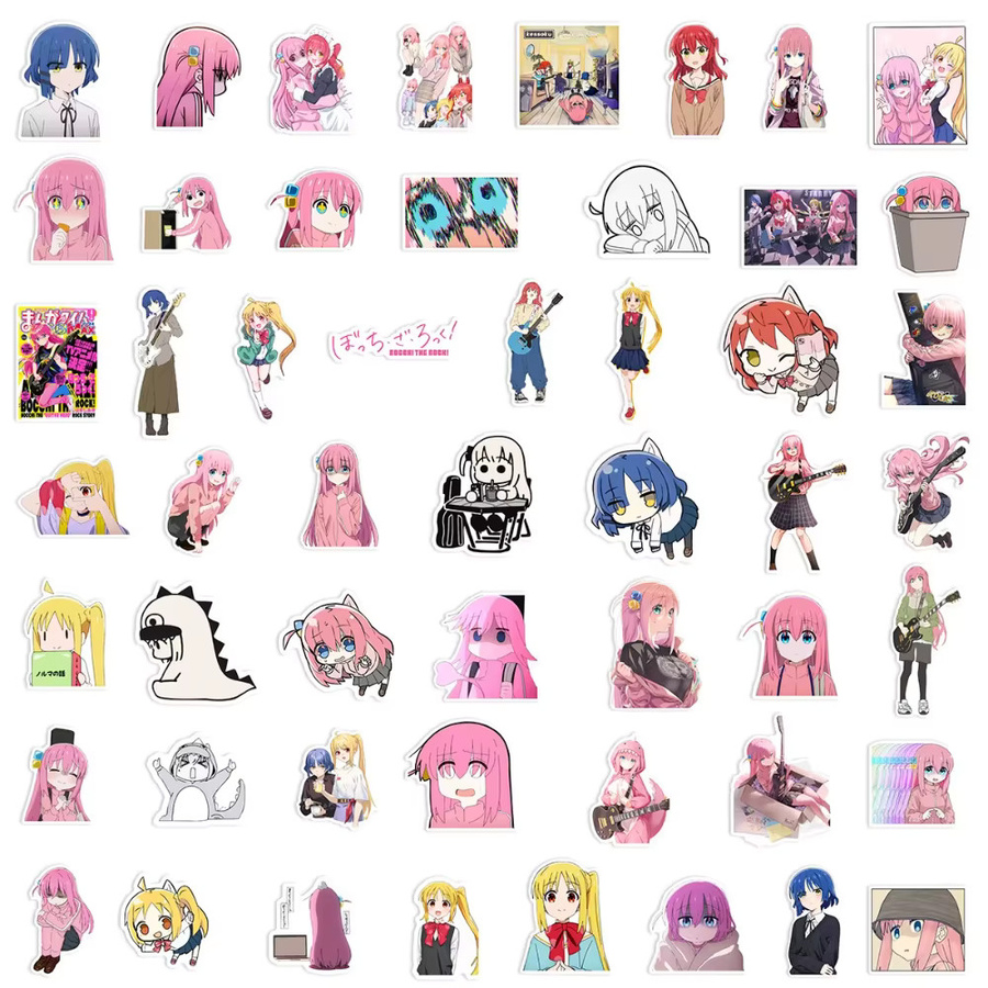 50 Stück BOCCHI Anime Aufkleber Kawaii Gotoh Hitori Sticker Set in Multicolour für Laptop und Notizbuch - Bild 2