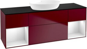 V&B Waschtischunterschrank Finion mit Wandbeleuchtung, Farbe: Weiß lackiert, Breite: 160 cm, Tiefe: 50,1 cm - Bild 1