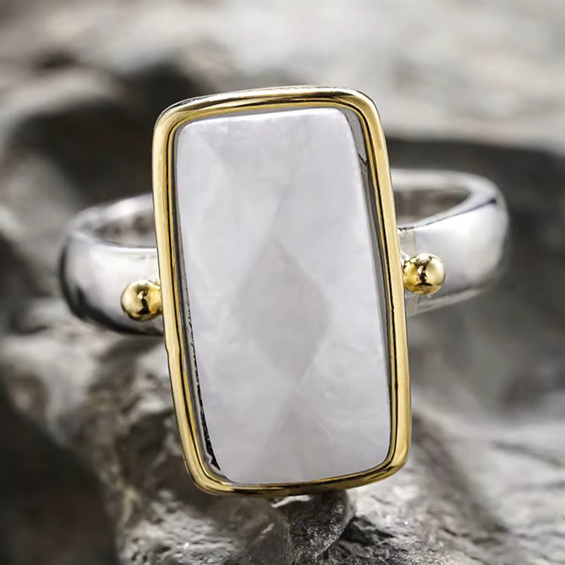 Huitan Ring, Bicolor, weiße Emaille, Damen - Bild 2