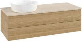 V&B Waschtischunterschrank Antao mit Frontstruktur in Honey Oak, B/T/H: 120 x 36 x 50 cm - Bild 1
