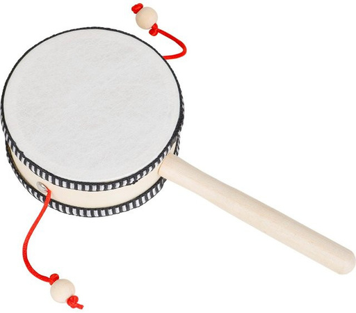 Kidsly Spin Drum, 4-Zoll-Rasseltrommel aus Holz, Bunt / Mehrfarbig