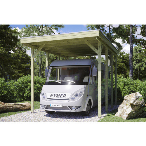 Skan Holz Caravan-Einzelcarport Friesland in Braun, B/T: 397 x 555 cm - Bild 4