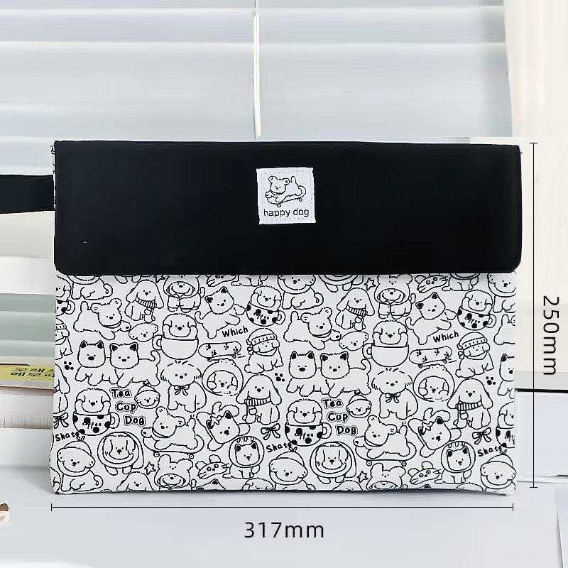Kapibala Aktentasche für Studenten als Cartoon Briefpapier Tasche mit Reißverschluss in Weiß - Bild 3