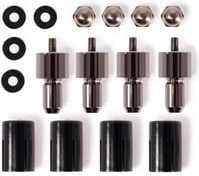 Alphacool Core Push Mounting Set 25mm M3/M4/UNC 6-32 in Schwarz und Silber, 4er Set zur Befestigung und Montage - Bild 1