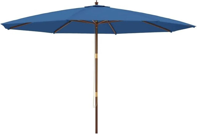 vidaXL Sonnenschirm mit Holzmast aus Bambus und Hartholz in Blau, B: 400 cm, T: 273 cm - Bild 1