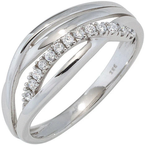 Colfem Ring 333 Weißgold, Zirkonia, Damen, Größe 50 - Bild 1