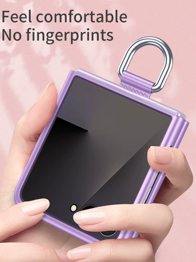 Stoßfeste Frosting Ring Handyhülle für Samsung Galaxy Z Flip 5G in Purple - Bild 3