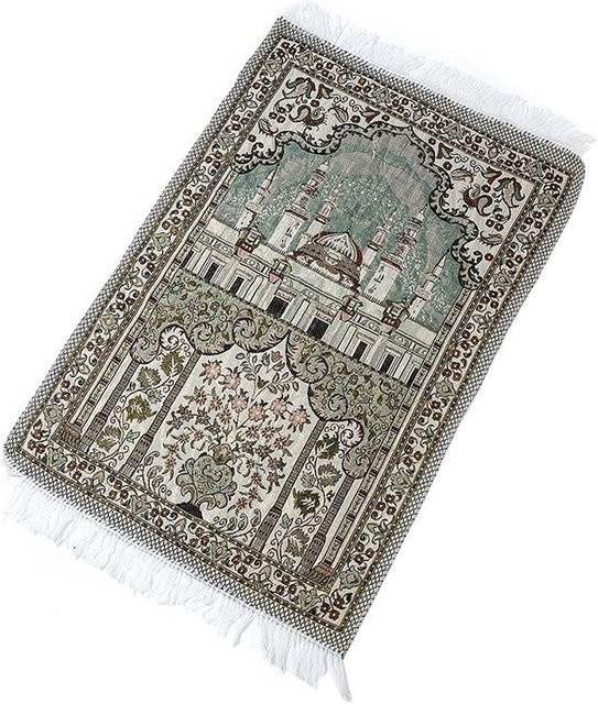 Holaroom Gebetsteppich mit Quasten aus Baumwolle, Geometrisches Design, Mehrfarbig, B/T: 110 x 65 cm - Bild 1