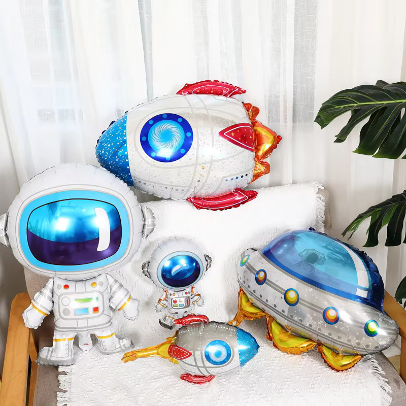 DAWN Weltraum-Folienballons Set mit Astronauten, Raketen und Luftschiffen für deine Geburtstagsparty und Babyparty Dekoration - Bild 2