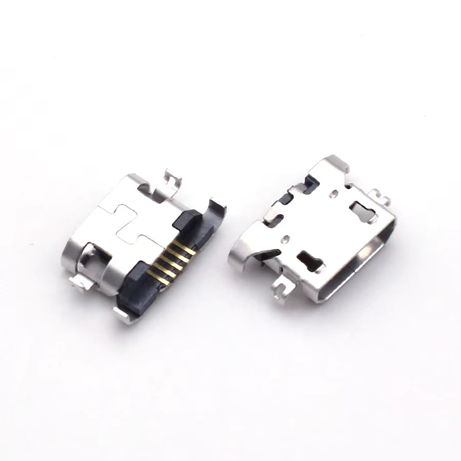 100 Stück Micro USB 5-Pin Ladeport Stecker in Silber für Lenovo A850 und Motorola Moto E3 G5 XT1672 G4 Spielen XT1600 mit 1,27 mm Abstand - Bild 2