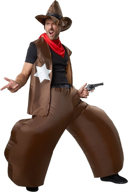 tectake Selbstaufblasbares Kostüm Cowboy, Braun, Fantasy - Bild 1