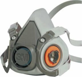 3M Atemschutzhalbmaske 6200 Serie 6000 in Grau ohne Filter mit Vier-Punkt-Bebänderung und Kopfbügel - Bild 1