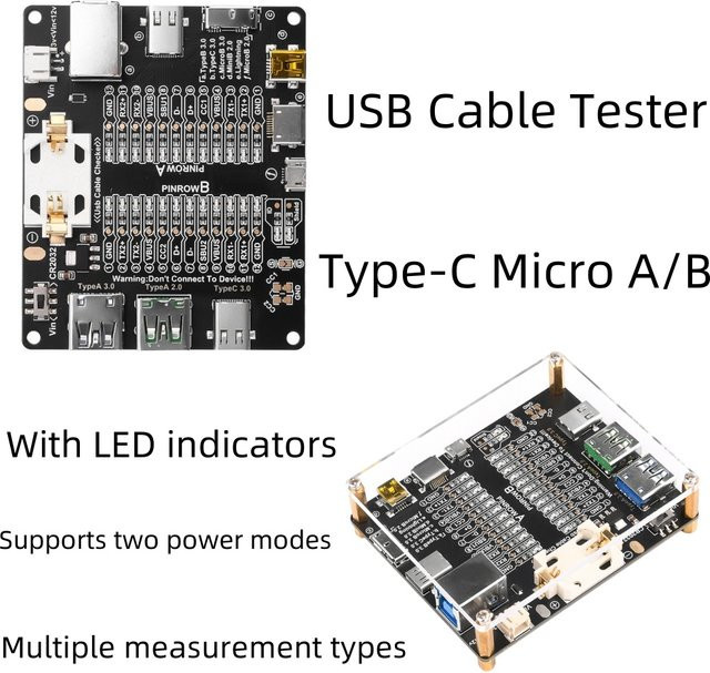 diymore USB-C Datenkabel-Prüfgerät mit Kurzschluss- und Ein/Aus-Schaltfunktion in Schwarz - Bild 1