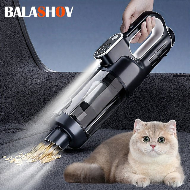 BALASHOV Kabelloser Handstaubsauger mit LED-Display und 18000Pa Saugkraft in Schwarz für Auto und Zuhause - Bild 1